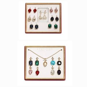 Unwritten Interchangable Pendant Glass Charms Necklace Earrings Colored Gems NWT